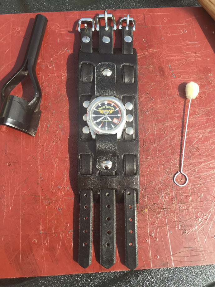 Leather Biker Watch Band