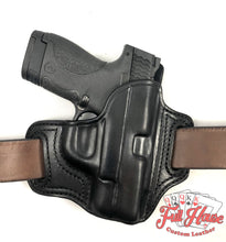 Load image into Gallery viewer, Smith &amp; Wesson M&amp;P Shield .45 - Black Leather Pancake Holster (OWB) - Full House Custom Leather