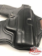 Load image into Gallery viewer, Smith &amp; Wesson M&amp;P Shield .45 - Black Leather Pancake Holster (OWB) - Full House Custom Leather