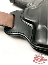 Load image into Gallery viewer, Smith &amp; Wesson M&amp;P Shield 9mm - Black Leather Pancake Holster (OWB) - Full House Custom Leather