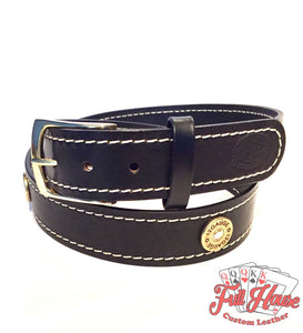 12-Gauge Shotgun Shell - Mens Leather Belt - Full House Custom Leather