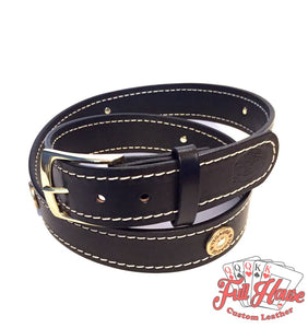 12-Gauge Shotgun Shell - Mens Leather Belt - Full House Custom Leather