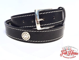 12-Gauge Shotgun Shell - Mens Leather Belt - Full House Custom Leather