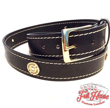 Load image into Gallery viewer, 12-Gauge Shotgun Shell - Mens Leather Belt - Full House Custom Leather