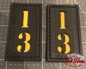 2 Piece Passport ID Tags - Dallas Style (4" Sides) - 2"x4" - Full House Custom Leather