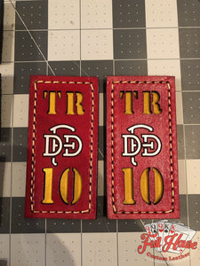 2 Piece Passport ID Tags - Dallas Style (4" Sides) - 2"x4" - Full House Custom Leather