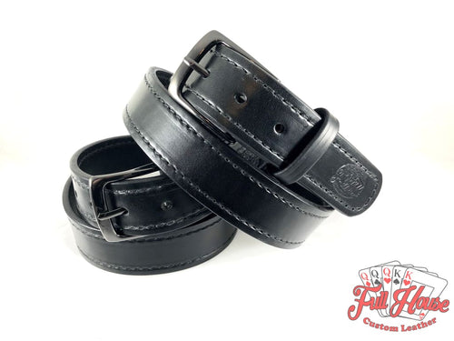 Black English Bridle - Mens Full Grain Leather Belt - Full House Custom Leather