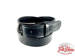 Black English Bridle - Mens Full Grain Leather Belt - Full House Custom Leather