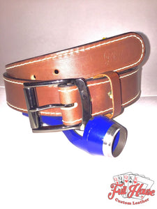 Brown English Bridle - Mens Full Grain Leather Belt - Full House Custom Leather