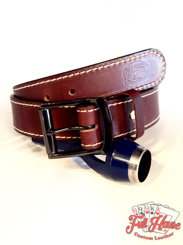 Brown English Bridle - Mens Full Grain Leather Belt - Full House Custom Leather