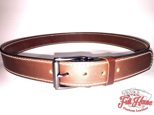 Brown English Bridle - Mens Full Grain Leather Belt - Full House Custom Leather
