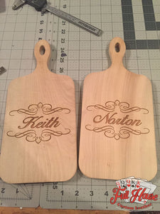 Custom Engraved Maple Cheese Boards - Full House Custom Leather