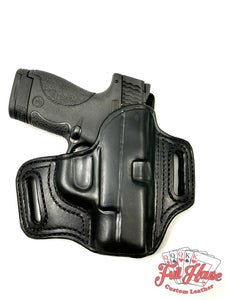 Smith & Wesson M&P Shield .45 - Black Leather Pancake Holster (OWB) - Full House Custom Leather