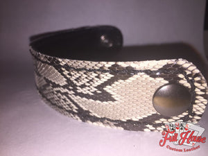 SnakeSkin - Leather Wrist Cuff - Full House Custom Leather