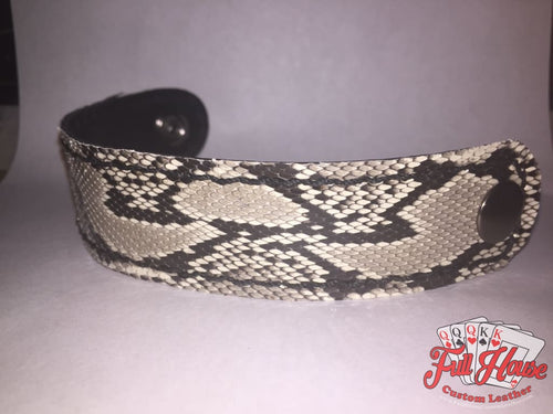 SnakeSkin - Leather Wrist Cuff - Full House Custom Leather