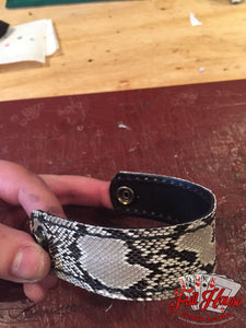 SnakeSkin - Leather Wrist Cuff - Full House Custom Leather